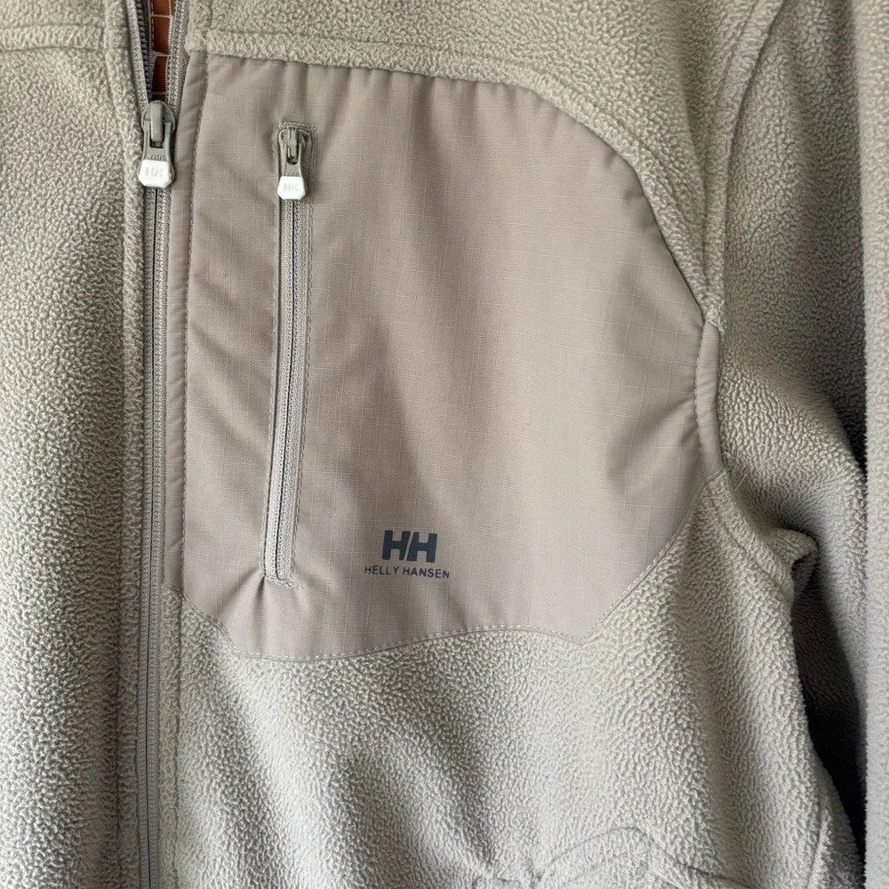 Helly Hansen Tan Brown Full Zip Fleece Jacket Outdoor Activewear